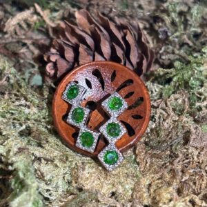 Boucles d'oreilles, Diopside, Argent S925