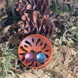 Boucles d’oreilles Fluorine Rose et Bleue, Argent S925
