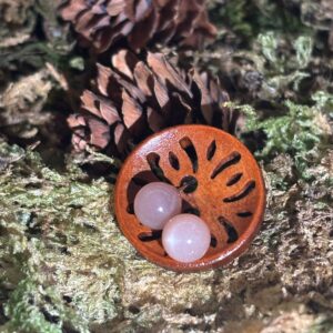Boucles d'oreilles Pierre de Lune Orange, Argent S925
