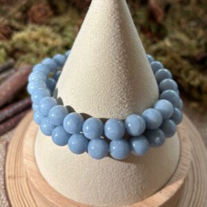 Bracelet Angélite – perles rondes (8 mm)