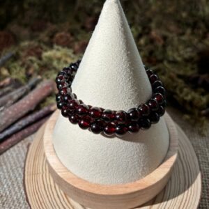 Bracelet Grenat – perles rondes (7 mm)