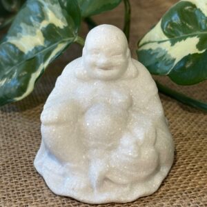 Bouddha Rieur, Jade Blanc ✨ Réactif aux UV