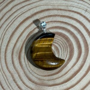 Pendentif Oeil de Tigre, Argent S925 (lune)