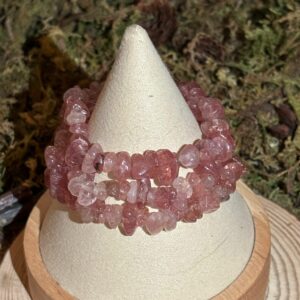 Bracelet Quartz Fraise – perles baroques (chips)